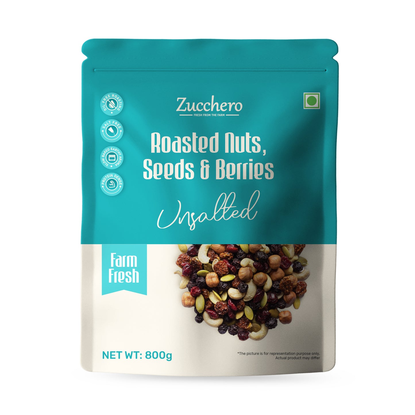 Roasted Nuts, Seeds & Berries | Unsalted | No Salt (Mix of 14 Nuts, Seeds & Berries)