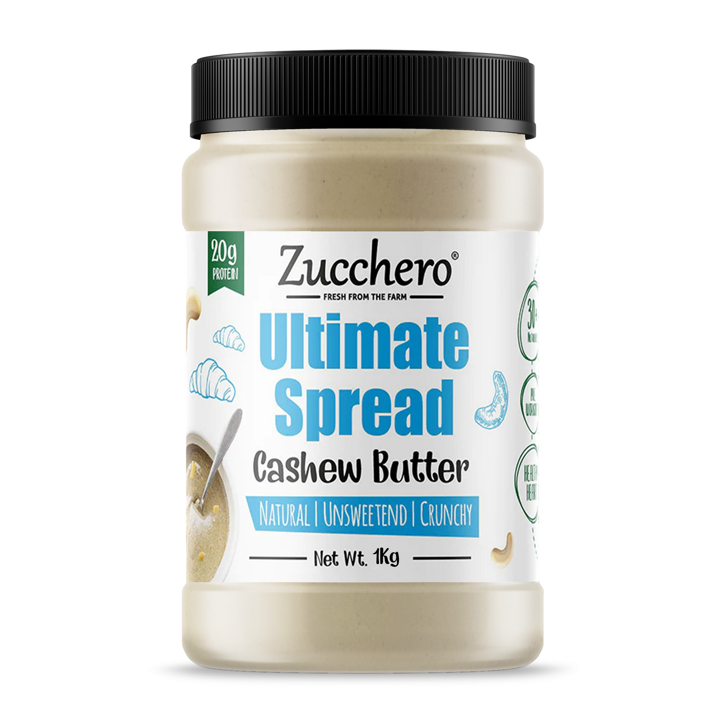 Cashew Butter | Crunchy | High Fibre | The Ultimate Spread | 100% Cashew