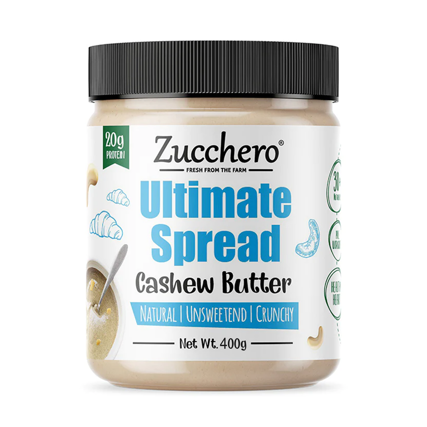 Cashew Butter | Crunchy | High Fibre | The Ultimate Spread | 100% Cashew