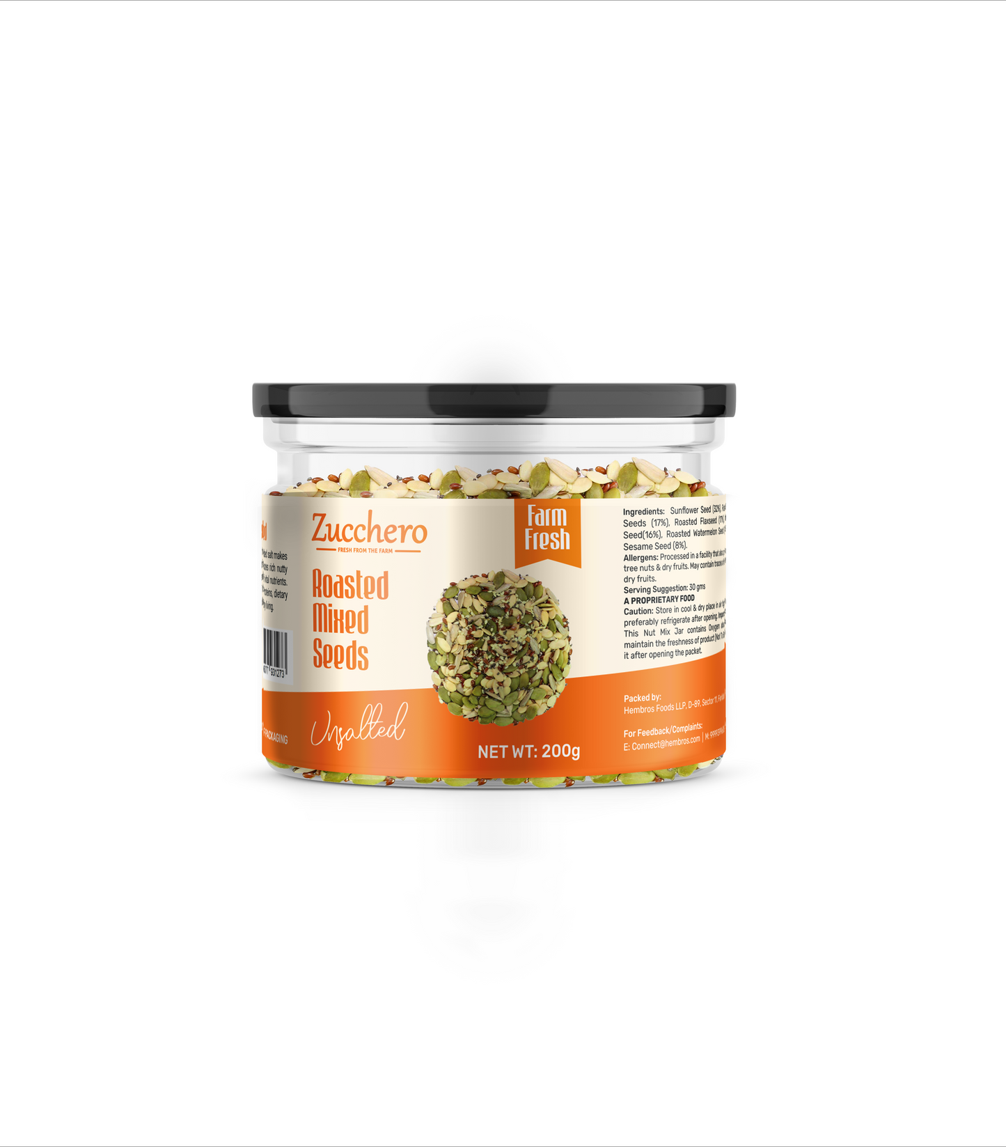 Roasted Mixed Seeds | Unsalted (Sunflower, Pumpkin, Sesame, Flax, Watermelon)