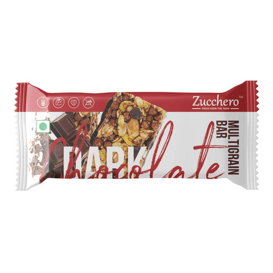 Multigrain Dark Chocolate Granola Bar [Whole Oats + Hi-Fiber] - Pack of 10