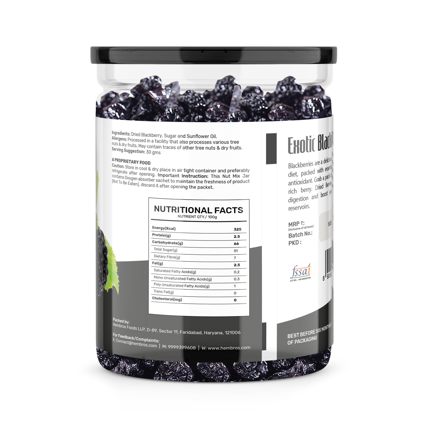 Exotic Dried Blackberries | Crunchy | Anti-Oxidants | Crunchy & Goey Berries