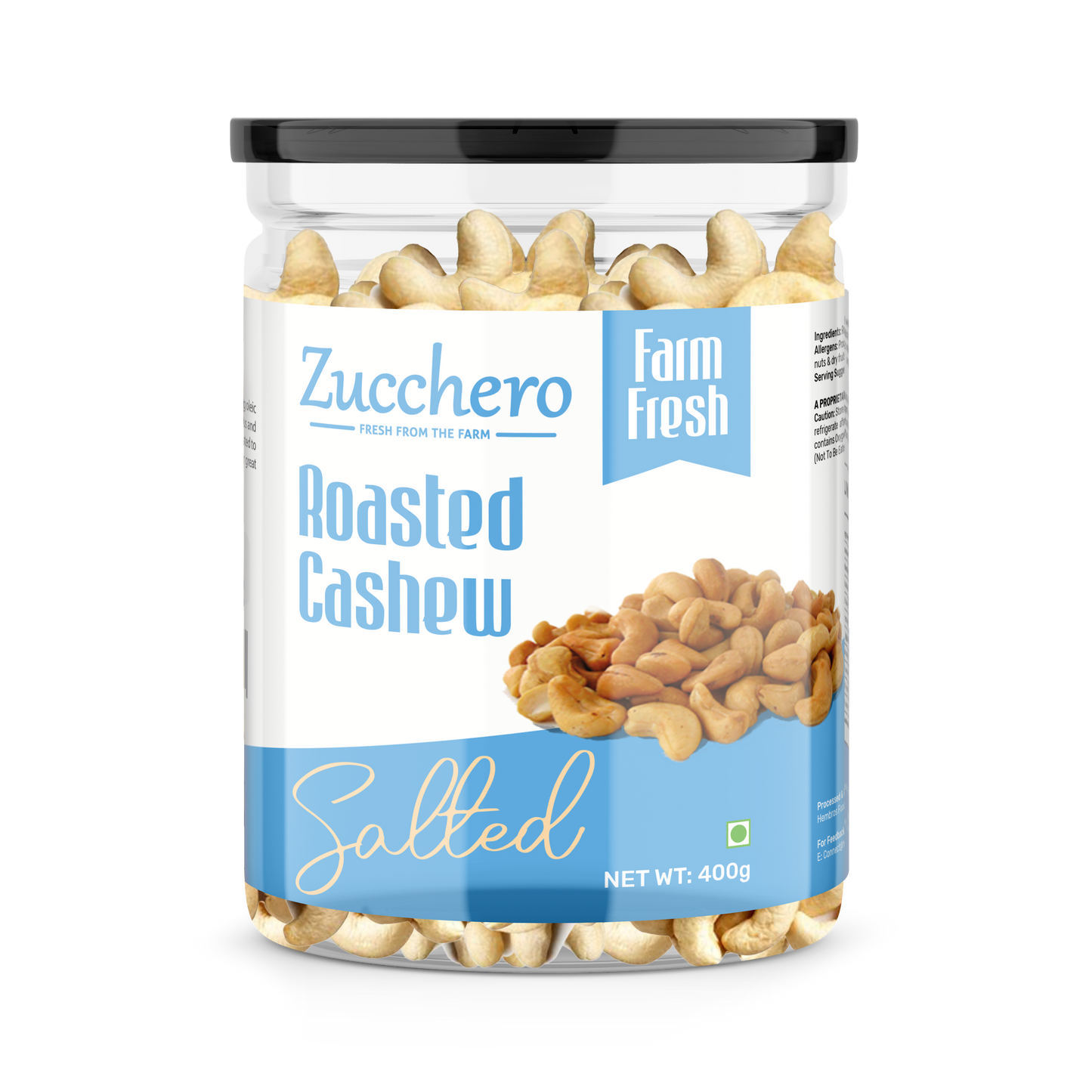 Roasted Crunchy Cashews | Lightly Salted | Oil-Free Roasting