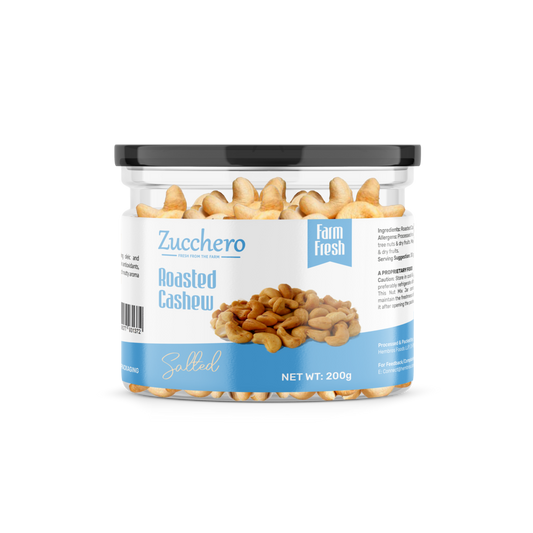 Roasted Crunchy Cashews | Lightly Salted | Oil-Free Roasting